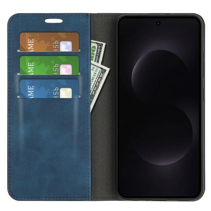 Bild 5, Samsung Galaxy S26 Ultra Fodral Flip Skin Touch Läder Blå