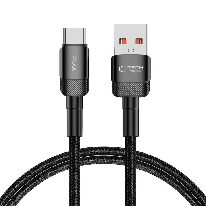 Bild 1, Tech-Protect 100W/5A 1m USB-C Kabel UltraBoost Evo Svart