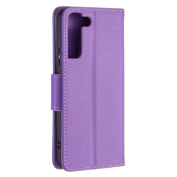 Bild 5, Samsung Galaxy S22 Plus Fodral Litchi Textur Läder Lila