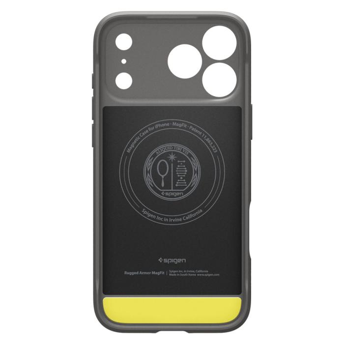 Bild 3, Spigen iPhone 17 Pro Skal MagSafe Rugged Armor Grå