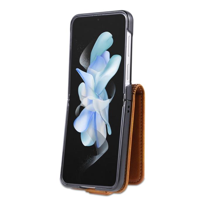 Bild 6, AZNS Galaxy Z Flip 5 Fodral Läder Brun