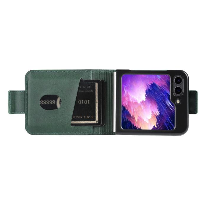 Bild 1, AZNS Galaxy Z Flip 5 Fodral Läder Grön