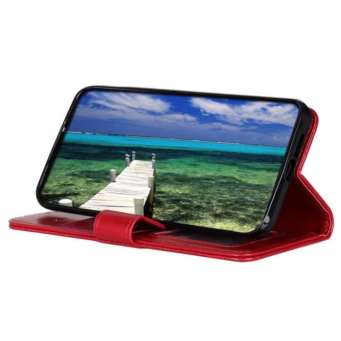 Bild 3, Xiaomi Redmi 10 5G Fodral Crazy Horse Röd