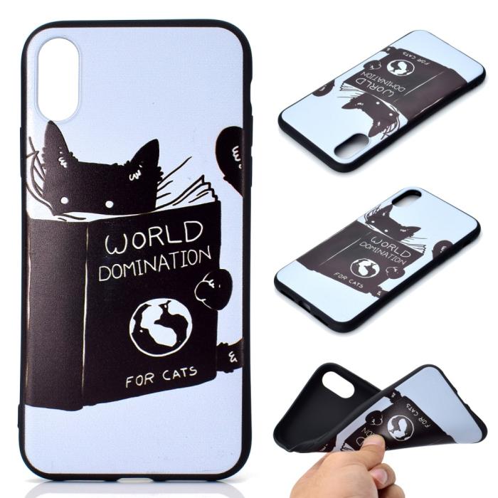 Bild 1, iPhone Xs Max - TPU Skal - Reading Cat