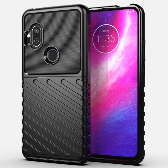 Bild 1, Motorola One Hyper - Twill Textur Skal - Svart
