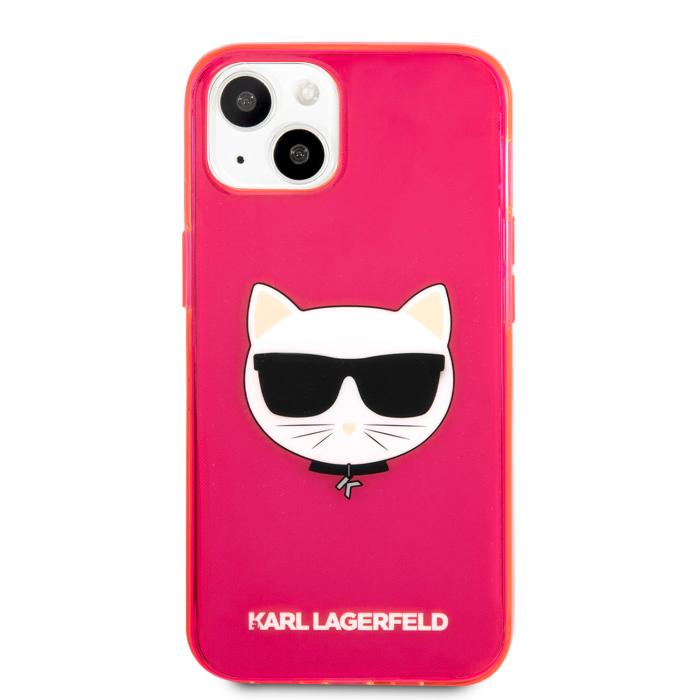 Bild 2, Karl Lagerfeld iPhone 13 Skal TPU Choupette Fluorescent Rosa