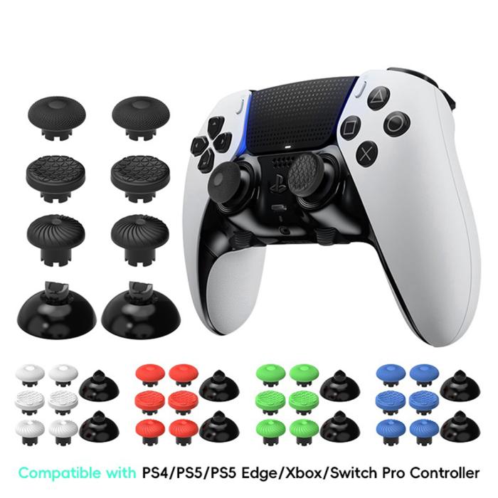 Bild 3, DATA FROG 8-PACK Thumb Grip För PS5/PS4/Xbox/Switch Vit