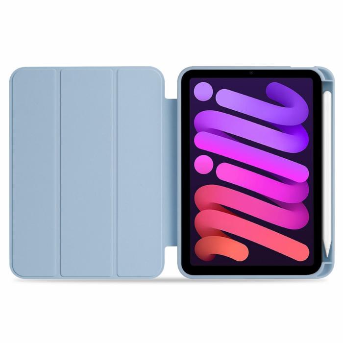 Bild 5, iPad Mini 2024/2021 Fodral Slim Tri-Fold Pennhållare Ljus Blå