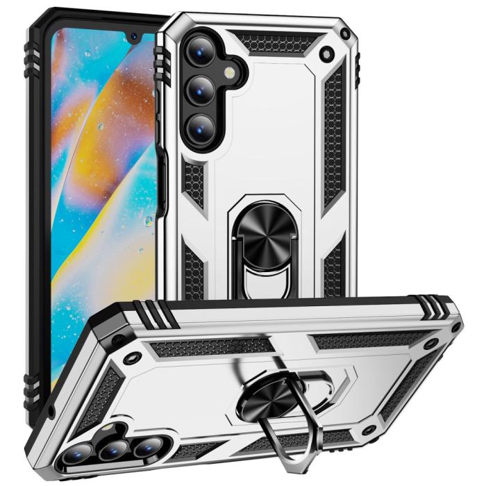 Bild 1, Samsung Galaxy A15 5G Skal Armor Ring Hybrid Silver