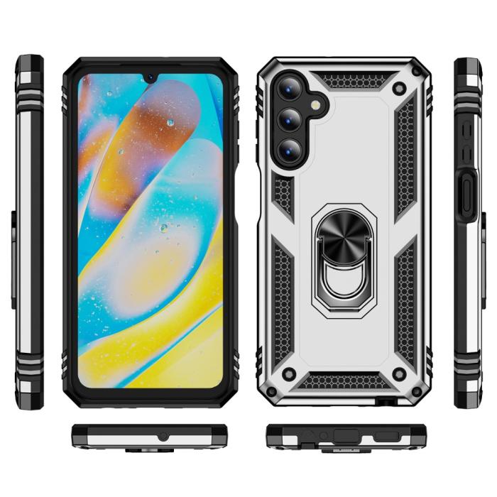 Bild 2, Samsung Galaxy A15 5G Skal Armor Ring Hybrid Silver