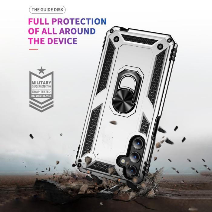 Bild 4, Samsung Galaxy A15 5G Skal Armor Ring Hybrid Silver