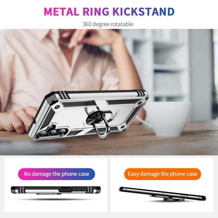 Bild 5, Samsung Galaxy A15 5G Skal Armor Ring Hybrid Silver