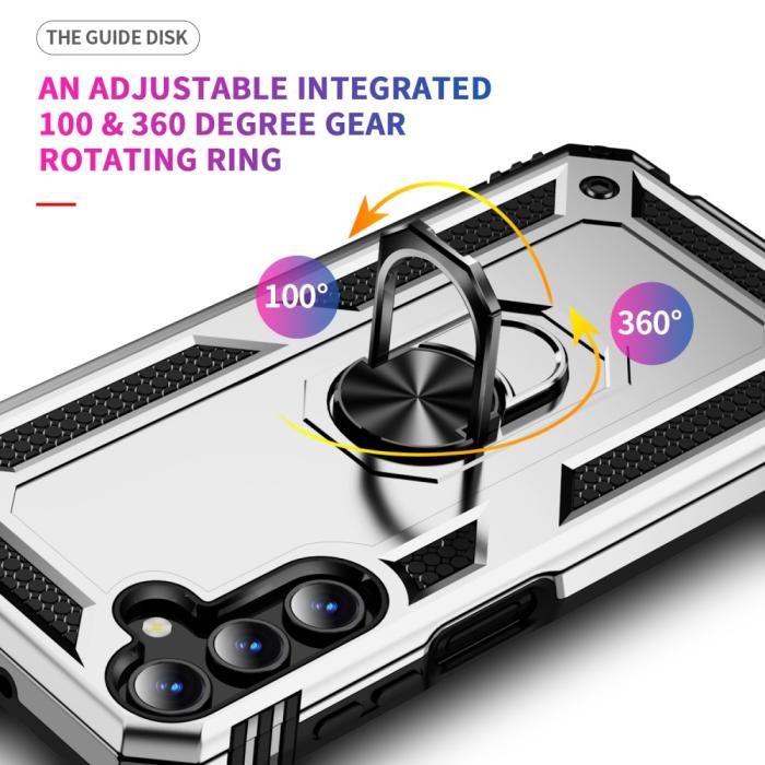 Bild 6, Samsung Galaxy A15 5G Skal Armor Ring Hybrid Silver