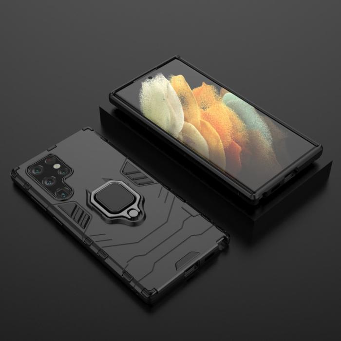 Bild 6, Samsung Galaxy S22 Ultra Skal Hybrid Ring Svart