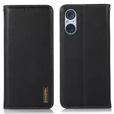 KHAZNEH Sony Xperia 5 V Fodral RFID &Auml;kta L&auml;der Svart