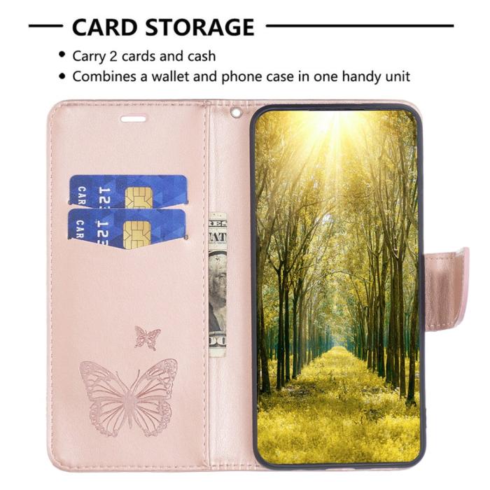 Bild 2, Xiaomi Redmi Note 12 Pro 5G Fodral Med Fjäril Tryck Roséguld