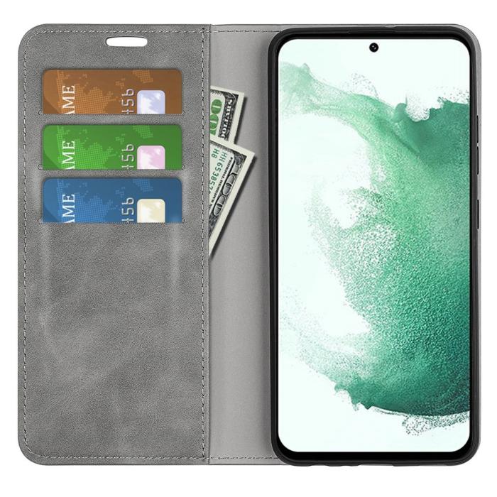 Bild 2, Samsung Galaxy S23 Plus Flip Fodral Skin Touch Grå