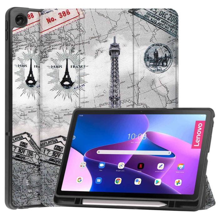 Bild 1, Lenovo Tab M10 Plus Gen 3 Fodral Tri-Fold Eiffeltornet