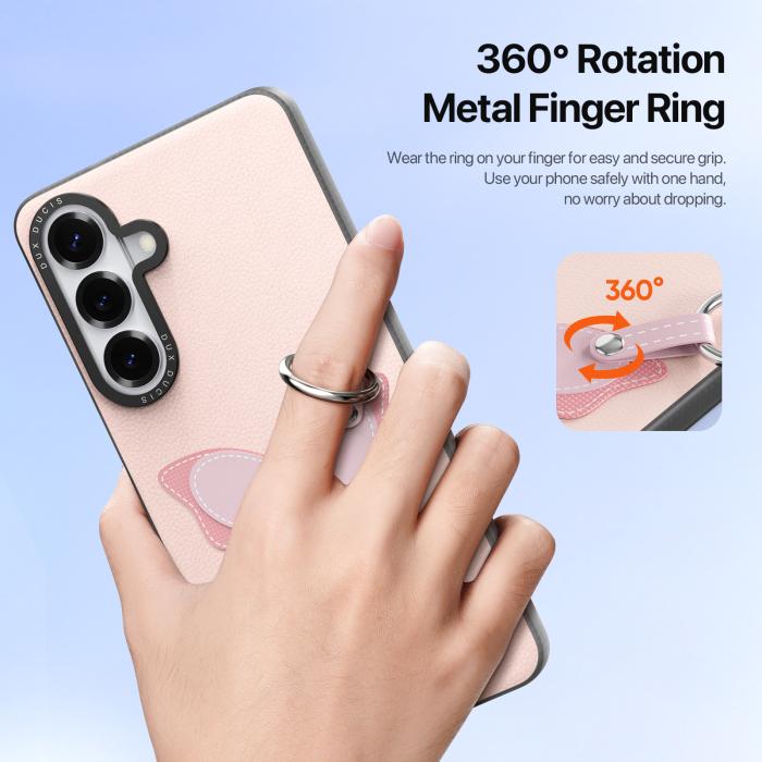 Bild 6, DUX DUCIS Samsung Galaxy S26 Skal PU-Läder Fjäril Ljus Rosa