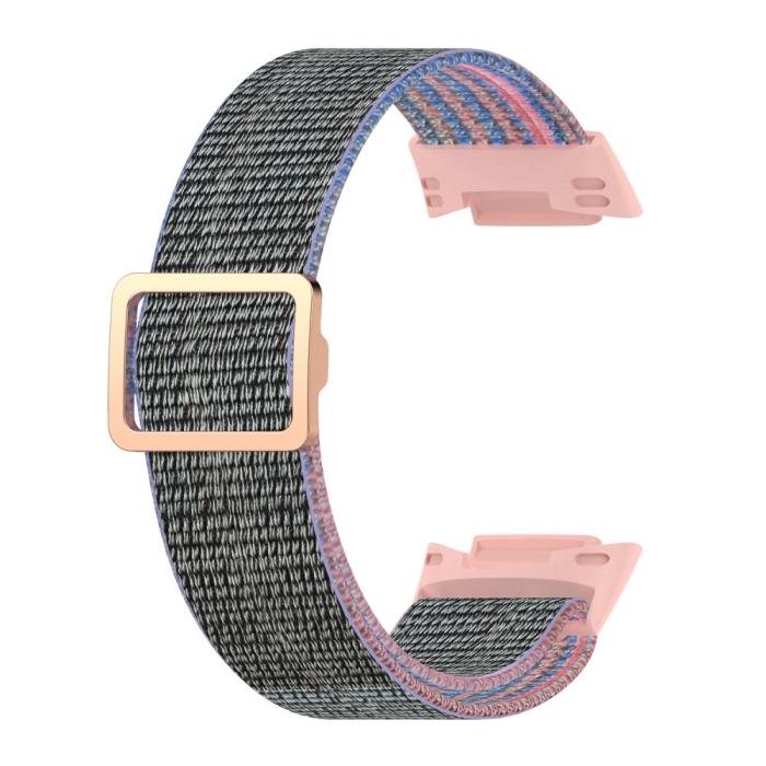 Bild 3, Fitbit Charge 6 / 5 Armband Justerbart Nylon Grå/Rosa