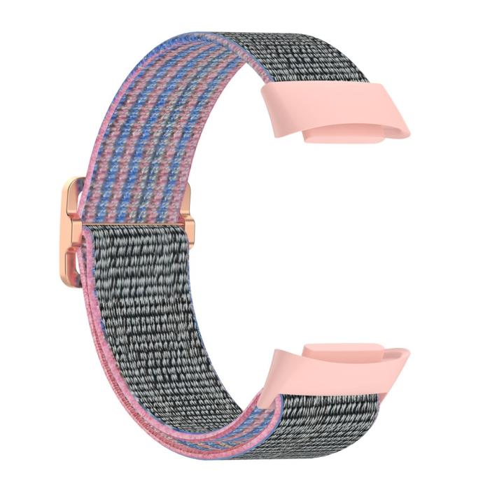 Bild 4, Fitbit Charge 6 / 5 Armband Justerbart Nylon Grå/Rosa