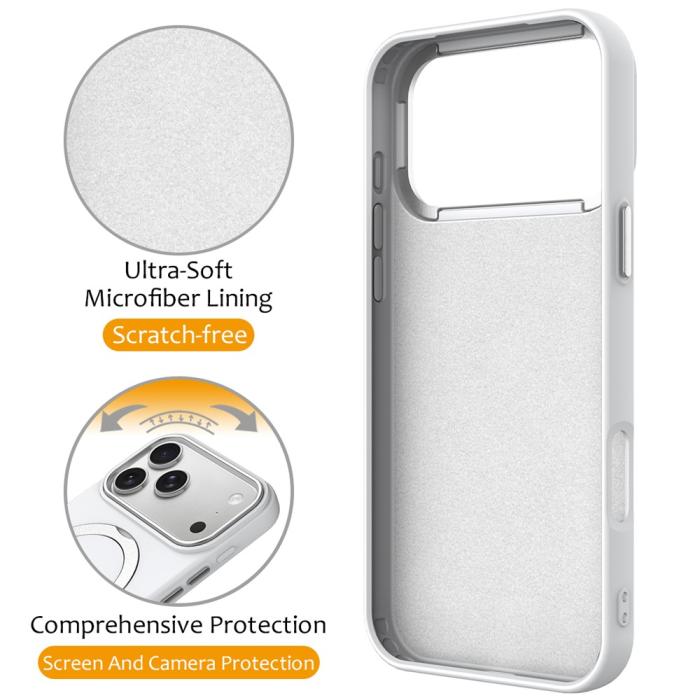 Bild 3, iPhone 17 Pro Max Skal MagSafe Kickstand Hybrid Vit