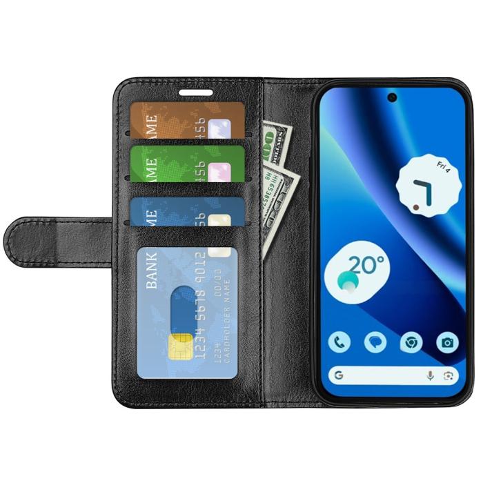 Bild 2, Google Pixel 10a Fodral Crazy Horse Läder Svart