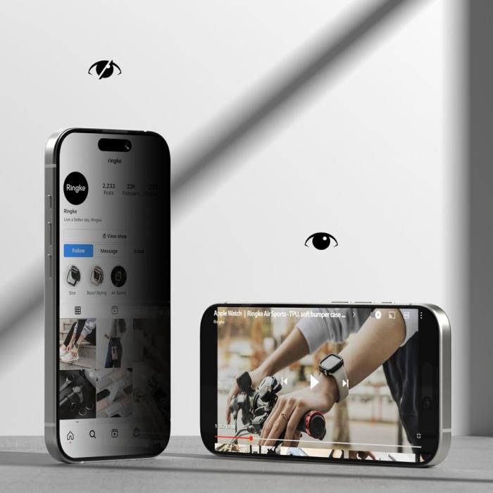 Bild 3, Ringke iPhone 17 2-PACK Easy Slide Skärmskydd Privacy