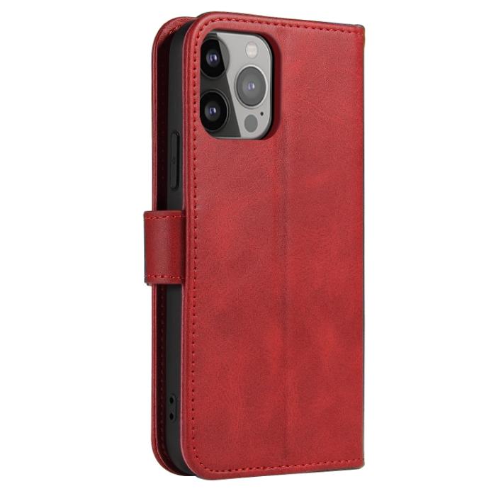Bild 3, iPhone 14 Fodral Solid Läder Röd