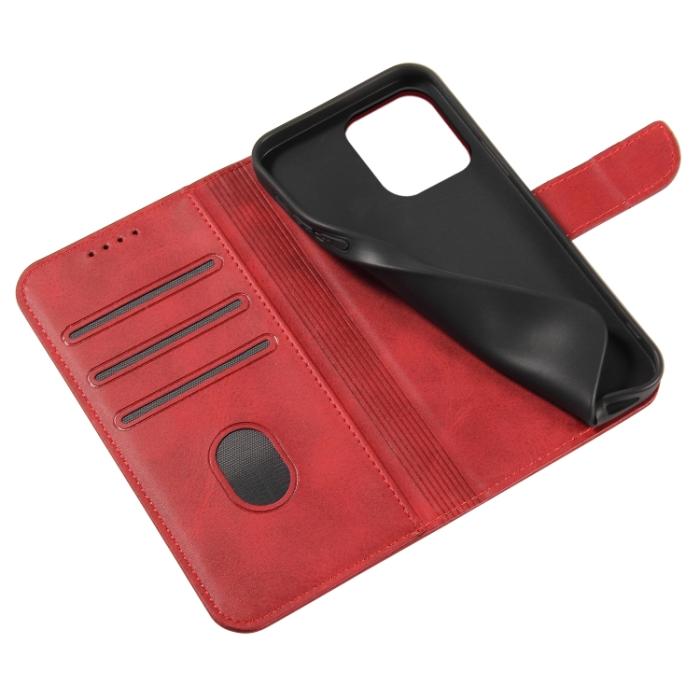 Bild 5, iPhone 14 Fodral Solid Läder Röd