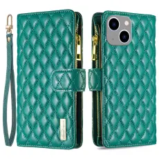 iPhone 15 Plus Fodral Diamond Multifunktionell Gr&ouml;n