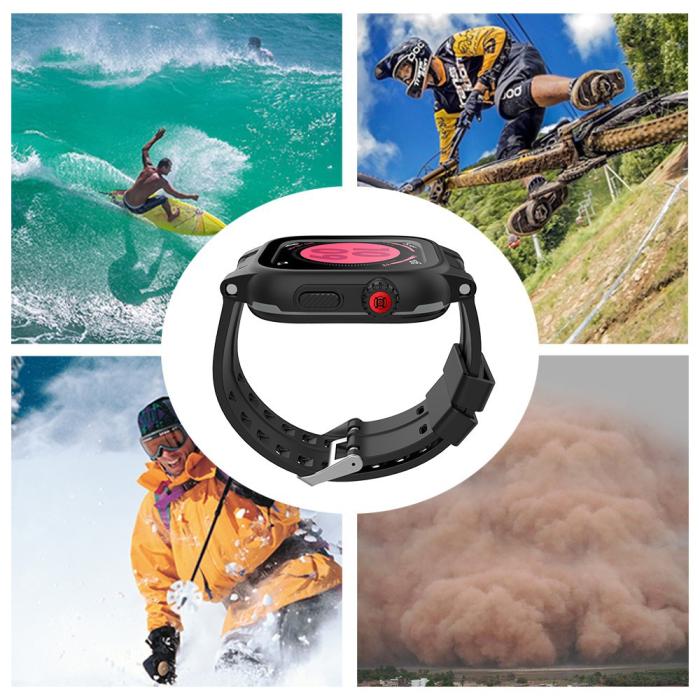Bild 5, ShellBox Armband Apple Watch 42 mm Vattentätt Skal Svart