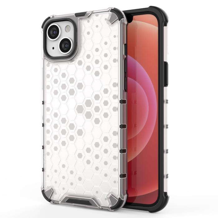 Bild 1, iPhone 15 Plus Skal Honeycomb Shockproof Vit