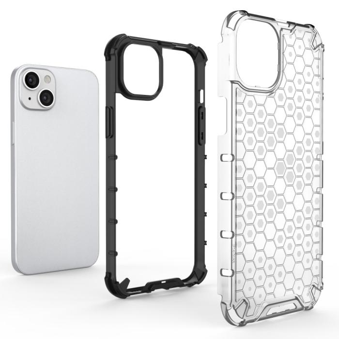Bild 2, iPhone 15 Plus Skal Honeycomb Shockproof Vit