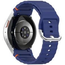 Galaxy Watch 5/5 Pro/6/7/FE Armband Silikon Wave Design Bl&aring;