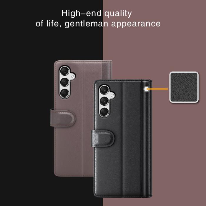 Bild 5, Samsung Galaxy A25 5G Fodral Premium Äkta Läder Svart