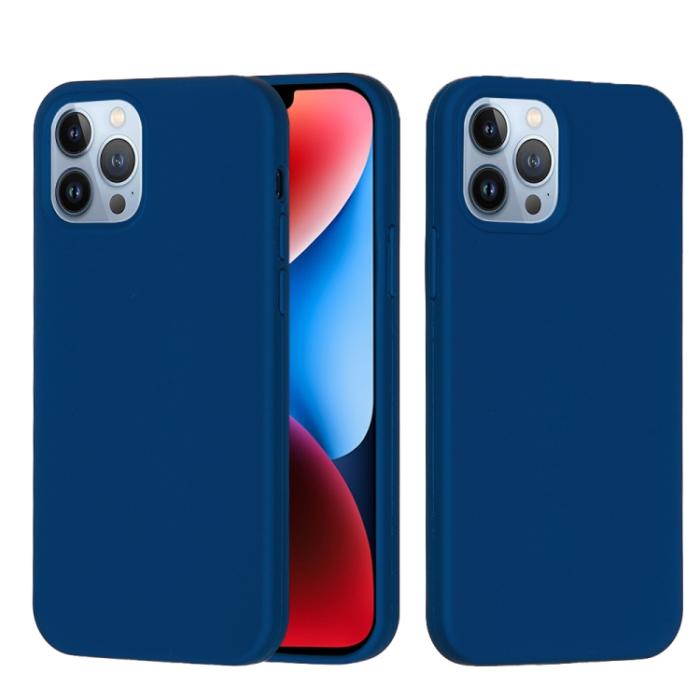 Bild 1, iPhone 15 Pro Skal Silikon Mörk Blå