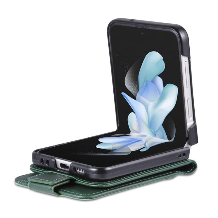 Bild 3, AZNS Galaxy Z Flip 5 Fodral Läder Grön