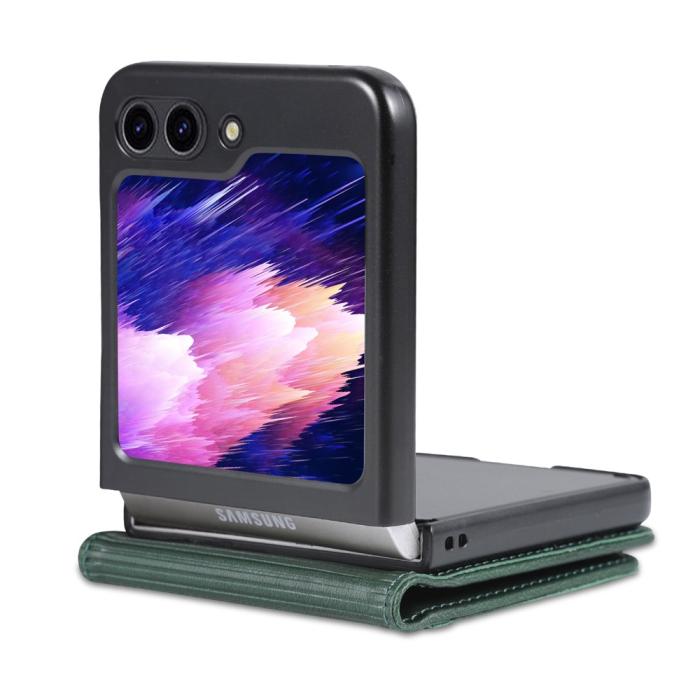Bild 4, AZNS Galaxy Z Flip 5 Fodral Läder Grön