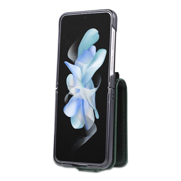 Bild 5, AZNS Galaxy Z Flip 5 Fodral Läder Grön