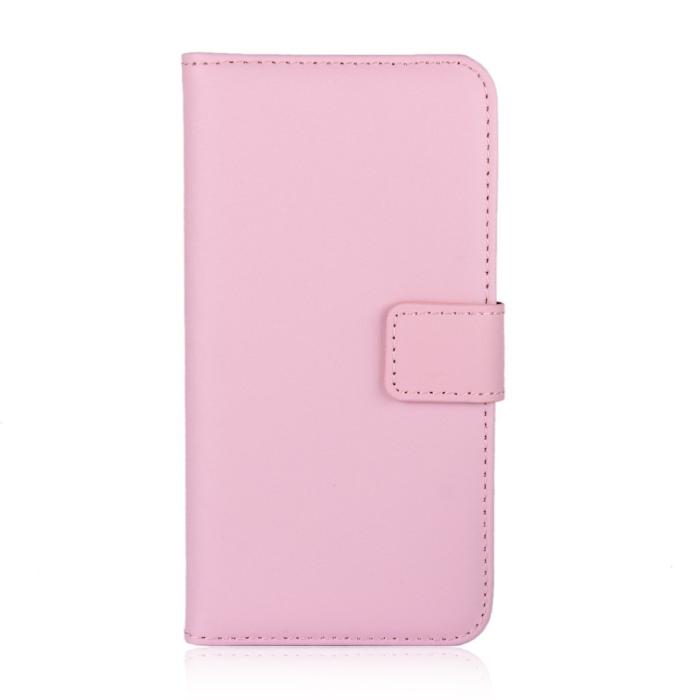 Bild 1, Samsung Galaxy S21 - Plånboksfodral I Äkta Läder - Ljus Rosa