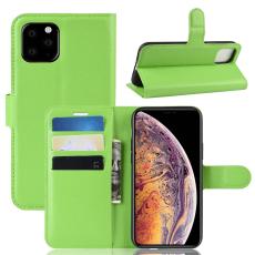 iPhone 11 Pro Max - Litchi Pl&aring;nboksfodral - Gr&ouml;n