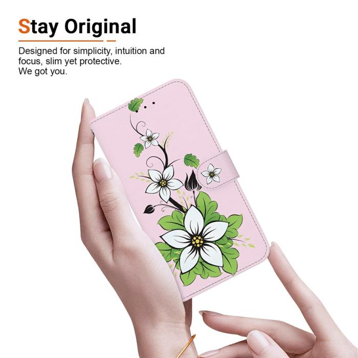 Bild 4, Samsung Galaxy A27 5G Fodral Läder Blommor Rosa/Vit