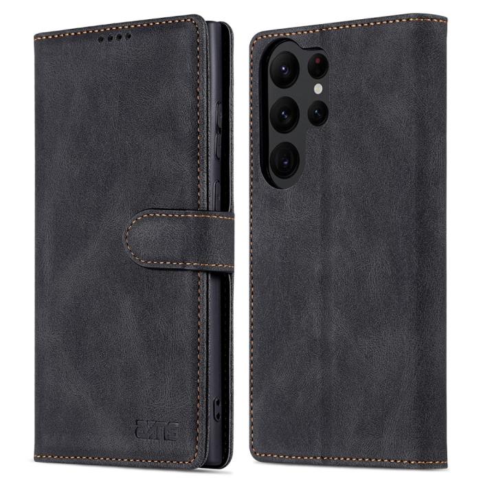 Bild 1, AZNS Samsung Galaxy S23 Ultra Fodral Läder Svart