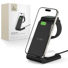 Tech-Protect 15W Qi 3in1 Tr&aring;dl&ouml;s Laddare Apple Svart