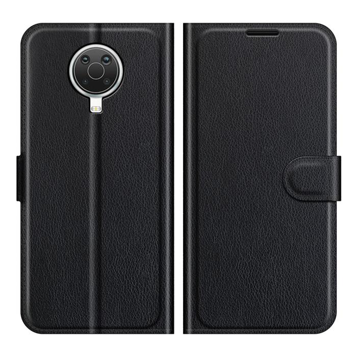Bild 1, Nokia G10 / G20 Fodral Litchi Läder Svart