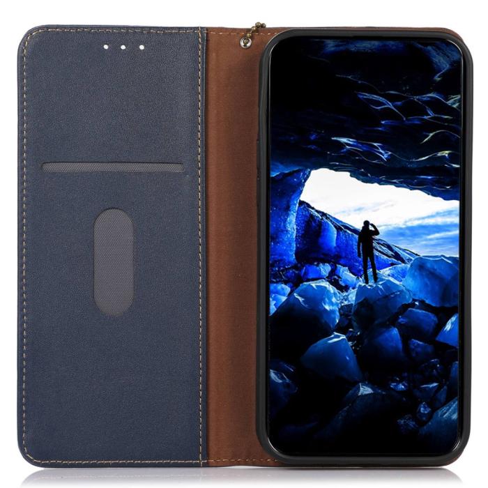 Bild 2, KHAZNEH Sony Xperia 5 V Fodral RFID Äkta Läder Blå