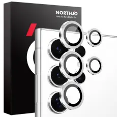 NORTHJO Galaxy S25 Ultra Linsskydd H&auml;rdat Glas Silver
