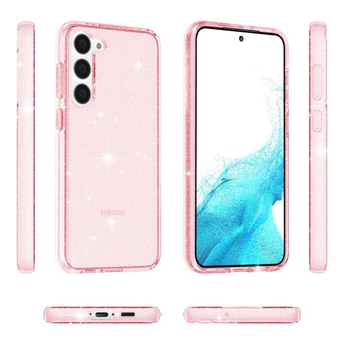 Bild 6, Samsung Galaxy S23 Skal Glitter Hybrid Rosa