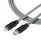 Tactical 2m 20W MFi USB-C - Lightning Laddkabel Nylon Grå
